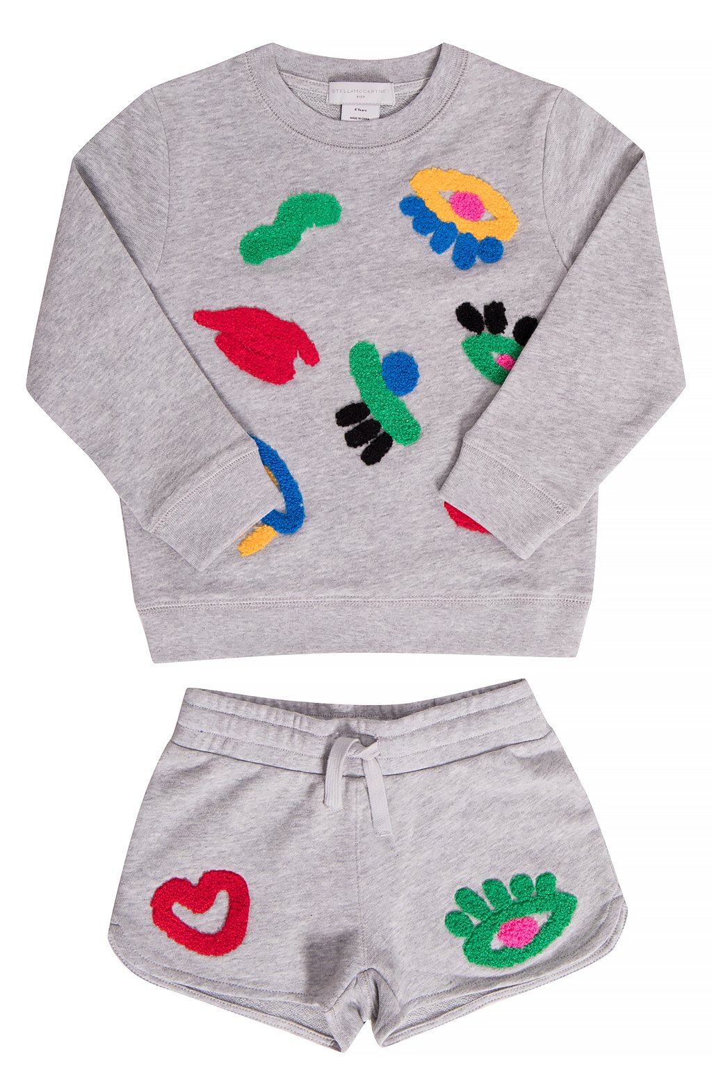 Grey Sweatshirt and sweat shorts set Stella McCartney Kids